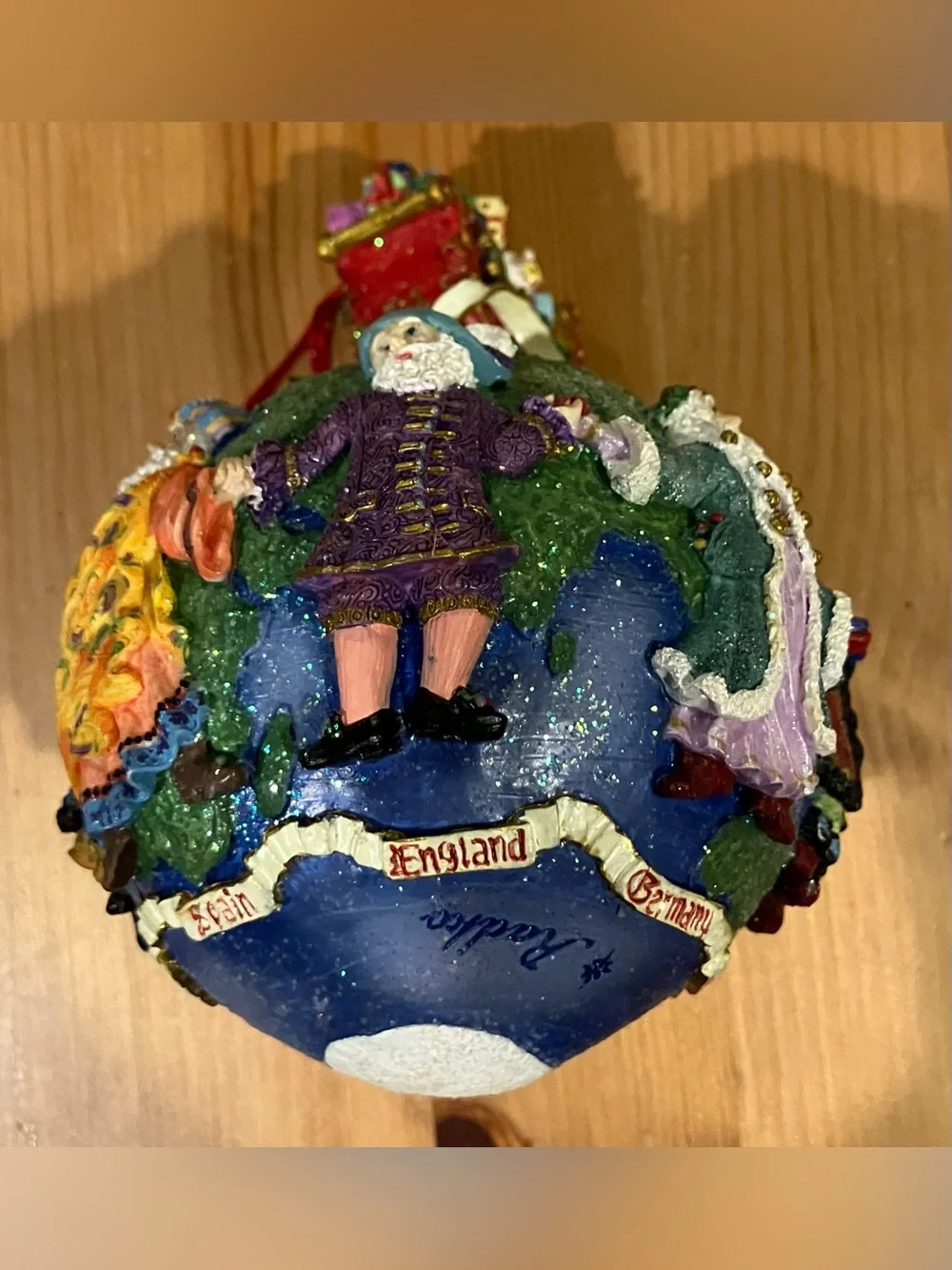 EUC Christopher Radko Santas Around The World Resin Christmas Ornament Vintage